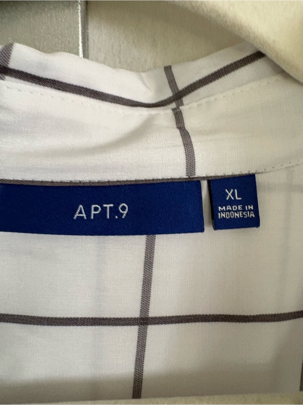 Apt. 9 White and blackouts Button-Down Shirt with Black Windowpane Grid - Picture 2 of 6